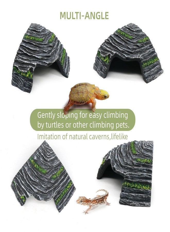 relaqcc Small Turtle Basking Platform Climbing Ramp Shale Scape Step Ledge, Reptile Cave Hideout Aquarium Tank Accessories Decorations, Great for Reptiles, Amphibians, Leopard Gecko, Frogs - Image 5